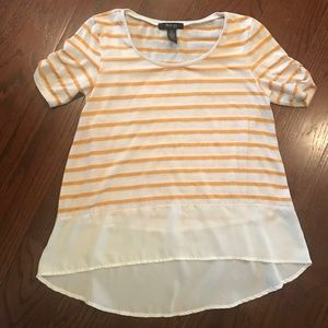 High & low striped T-shirt women medium
